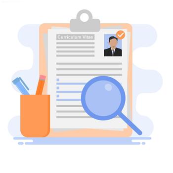 cómo a escribir un currículum en 5 5 pasos vector