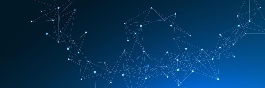 Global network connection with dots and lines. Minimalist network communication and big data visualization. Suitable for internet technology and science vector