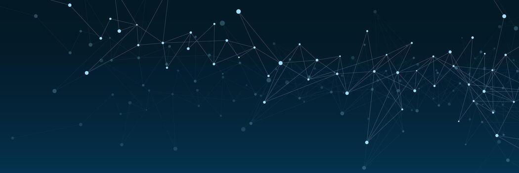 moderno tecnología red conexión bandera antecedentes. minimalista grande datos visualización diseño con plexo. adecuado para médico, química, Ciencias y tecnología vector