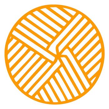 circular naranja geométrico enclavamiento tejido modelo gráfico elemento vector