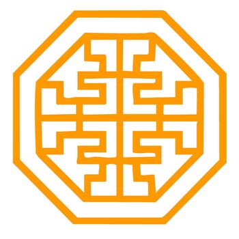 tradicional enclavamiento cuadrado modelo en octágono marco diseño gráfico vector