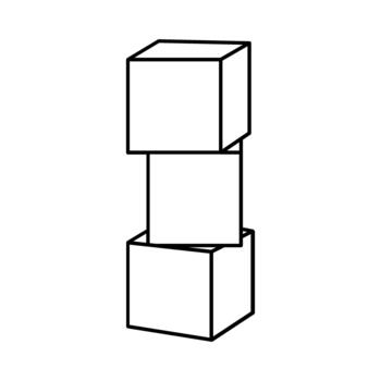 Building blocks icon. Thin line flat symbol of toys and construction. illustration on white background, eps10. vector