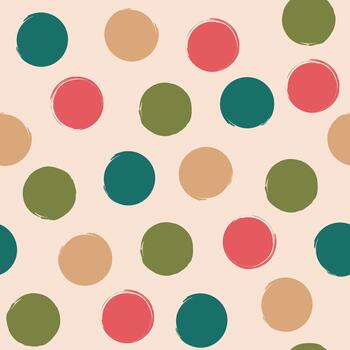 Simple seamless pattern background of polka dots hand drawn vector