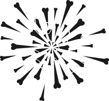 explosión de huesos resumen diseño. vector