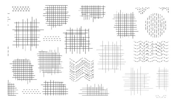 Collection of hand drawn abstract line art textures and patterns vector
