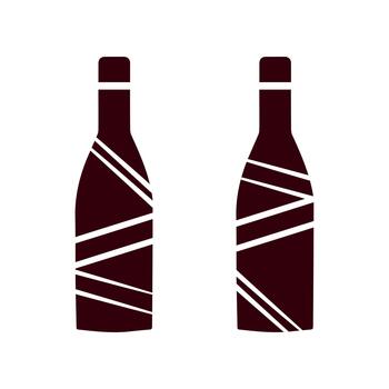 Set of stylized wine bottles with a pattern vector