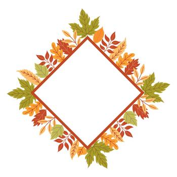 Frame made of autumn leaves with space for text vector