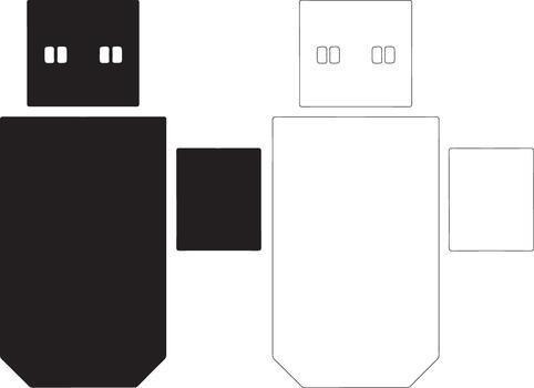 negro y blanco cuadrado formas con pequeño rectangular recortes en el centrar rectángulo vector