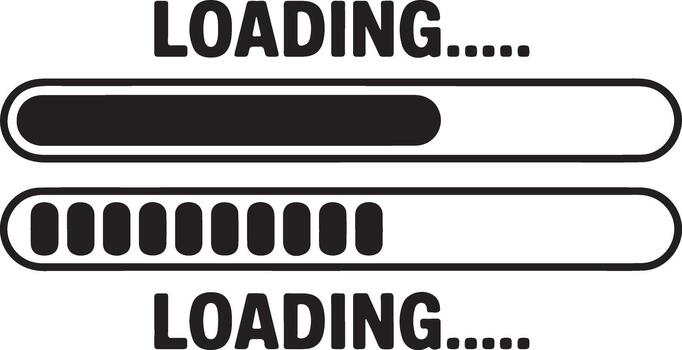 Two Loading Progress Bars with Text and Different Fill Levels download upload vector