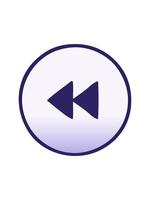 changing color animation of gradient shaded cartoon of a rewind button video