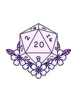 pixelisera effekt animering av d20 tärningar rulla med blommig element video