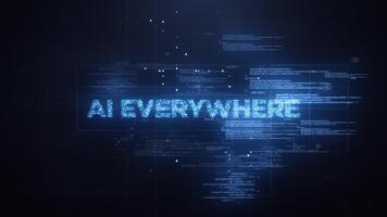 ai överallt ord på dynamisk teknologi bakgrund video