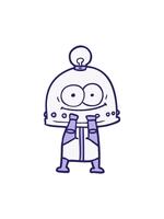 en changeant Couleur animation de content robot avec lumière ampoule dessin video