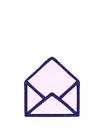 stiga och flyta animering av öppen kuvert krita teckning video