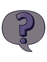 neon leggero effetto animazione di cartone animato domanda marchio con discorso bolla nel liscio pendenza stile video