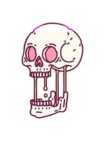 kraft upp animering av design av en skalle i ljus glöd Färg video