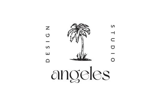 Minimal Palm Tree Logo Design with Elegant Typography vector