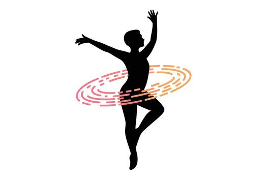 Elegant dancer in dynamic pose with colorful motion lines vector