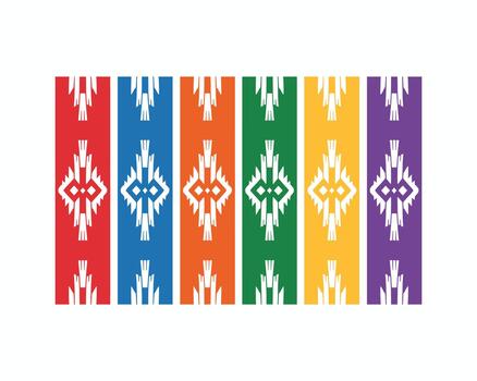 vibrante multicolor modelo con blanco diseños en rectangular rayas vector