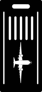 Airplane Ticket Icon - Black Travel Symbol with Barcode and Rounded Tag Design for UI, Aviation, and Minimalist Graphic Elements vector