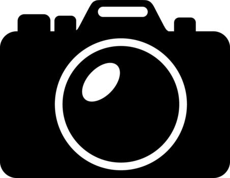 Camera Silhouette Icon - Minimalist Photography Symbol for Media, Capture, and Visual Content Interfaces vector