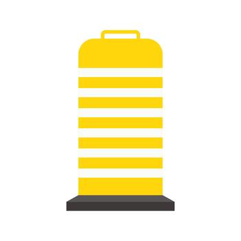 Closed road barriers with stop signs block access, creating a clear and secure parking area under bright daylight. Flat design traffic control elements. vector