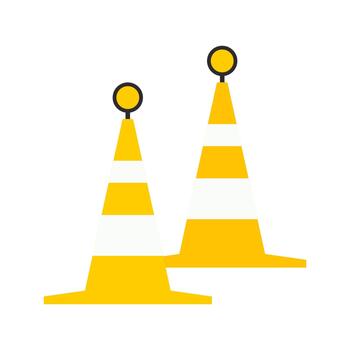 Closed road barrier with a stop sign blocking access. Flat design of traffic control elements on a clear background. vector