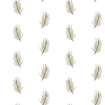 mínimo pino rama sin costura modelo con moderno invierno verdor en blanco antecedentes vector