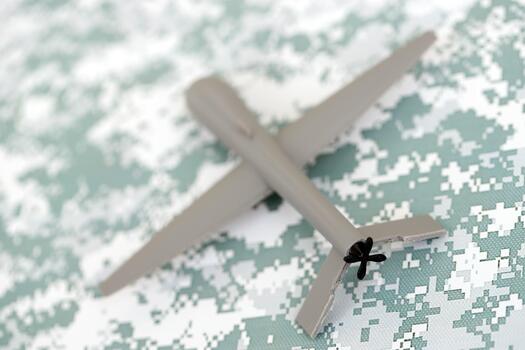 Drone unmanned autonomous technology of espionage and strikes on the enemy. Toy uav drone photo