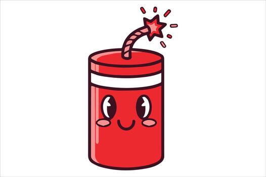 Cute firecracker with spark vector