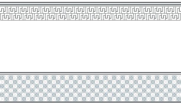 Classic Geometric Border Frame with Tile Pattern on White Background vector