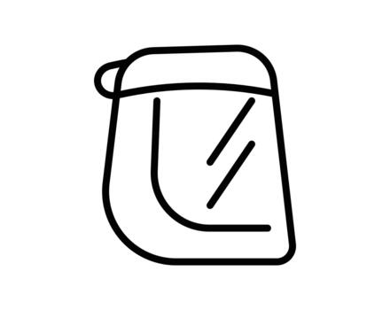 Simple Outline of Protective Face Shield with Wide Visor Design vector