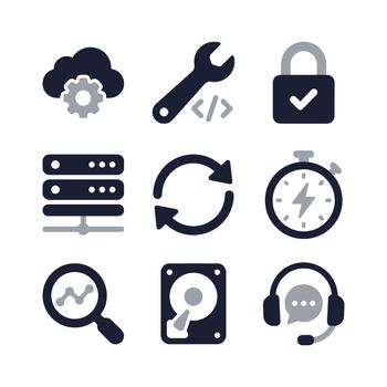 limpiar dos tono eso infraestructura y desarrollo símbolo icono conjunto vector