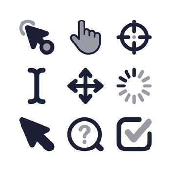 Simple Black and Grey User Interface Element Sign and Symbol Icon Set vector