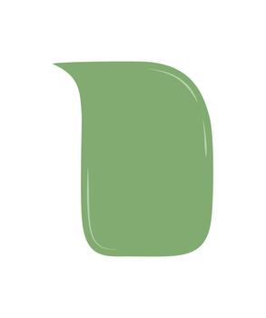 verde fluido mano dibujado parche formas un único habla caja y charla globo en rectángulo forma. diálogo icono ideal como mensaje etiqueta o resumen conversacion pegatina, con moderno artístico estilo. vector