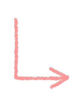 Hand drawn arrow in pastel crayon style forms a swirl with chalk stroke. Icon and symbol element for sketch pointer or direction art, subtle texture and soft pink effect, ideal for modern creative vector