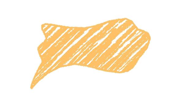 Wavy chalk speech bubble with sketch style and fluid diagonal edge. Talk symbol pairs chat and message communication in a hand drawn form for playful visual impact. vector