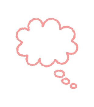 Crayon outline thought bubble icon with soft wavy edge and cloud shape. Thought and speech conversation, chat or talk message element in pastel style, perfect for communication modern icon vector