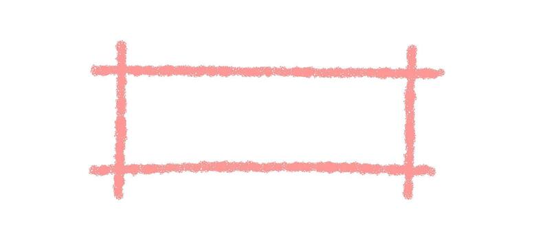 Chalk rectangle frame with pastel outline forms an empty box. Rough border and simple sketch graphic, clear text background, perfect for template or label use. vector