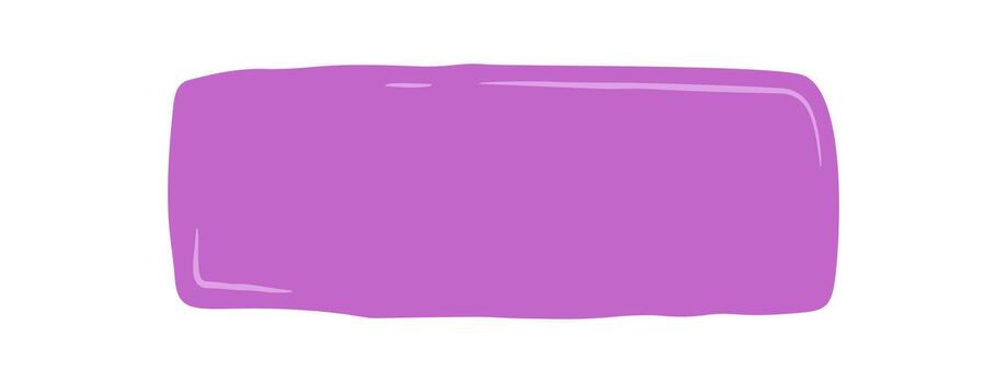 Hand drawn wavy rectangle frame with abstract organic purple shape. Doodle border surrounds empty background, perfect as a text box, label or card template for creative design uses. vector