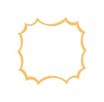 Groovy scallop rectangle outline border frame in retro and wavy graphic style. Abstract line with y2k background and element, modern edge with playful visual for trendy pop art projects. vector