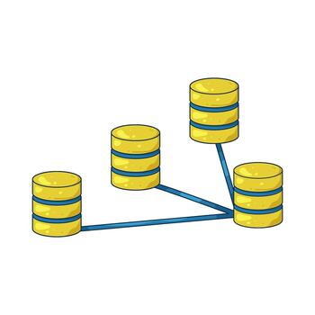 ilustración de en red base de datos servidores vector