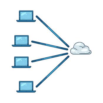 ilustración de nube informática red diagrama vector