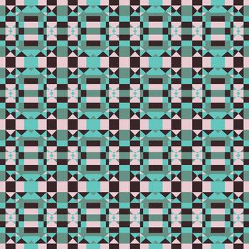 un modelo con cuadrícula y triangulos en verde azulado, negro y blanco vector