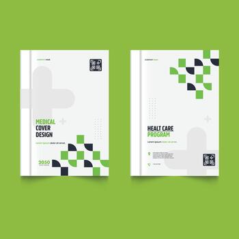 Set of A medical cover design for a health care program featuring with text frame. Font paper product used for message illustration vector