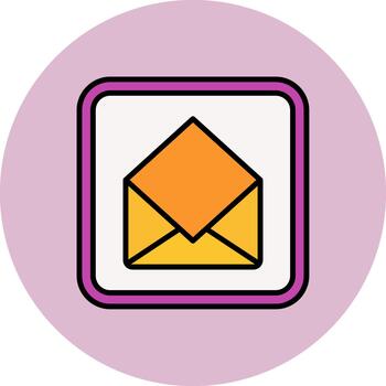 abierto correo digital curva emblema vector