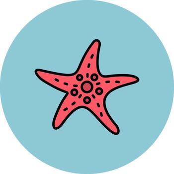 Starfish Thin Outline Feature vector