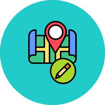 Edit Map Digital Curve Emblem vector