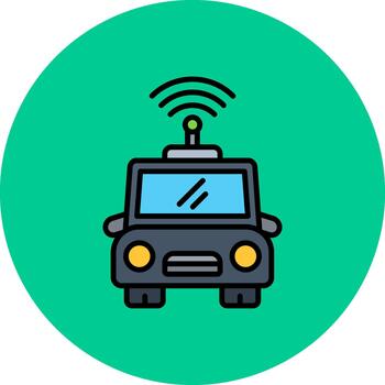 Autonomous Car Clear Shape Fragment vector