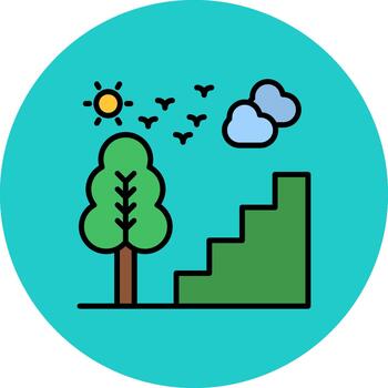 Staircase Artistic Grid Feature vector